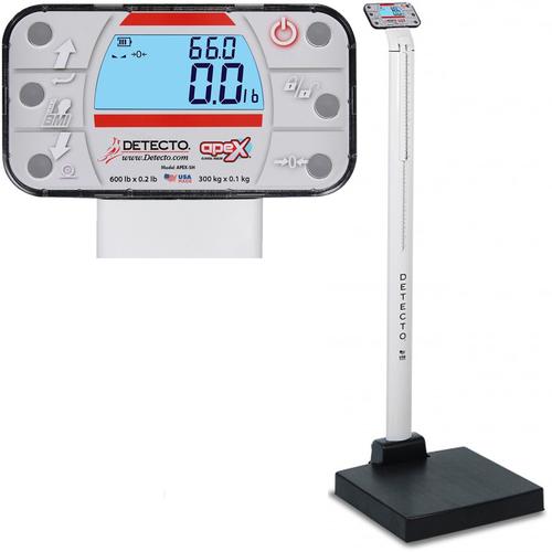 Detecto APEX-UWA-AC Physician Scale With Mechanical Height Rod AC adapter and Welch Allyn CVSM/CSM 600 x 0.2 lb