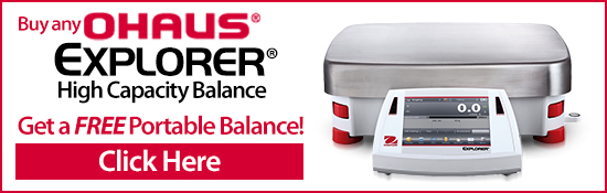 Purchase any OHAUS EXPLOREr High Capacity Balance and receive a FREE Portable Balance