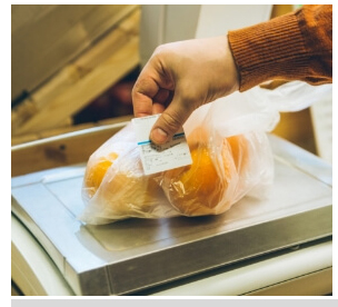 Retail scale weighing produce