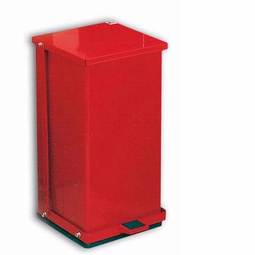 Detecto P-100R Red Baked Epoxy Steel Step-On Can Waste Receptacle 100 Quart Capacity