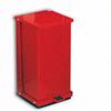 Detecto P-32R Red Baked Epoxy Steel Step-On Can Waste Receptacle 32 Quart Capacity