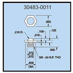 Dillon 30483-0011 Dome Compression Load Fitting for 500 - 1000 lb (500 kg) Capacity Force Gauges