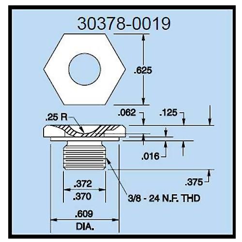 Dillon 30378-0019 Cup Compression Load Fitting for 500 - 1000 lb (500 kg) Capacity Force Gauges