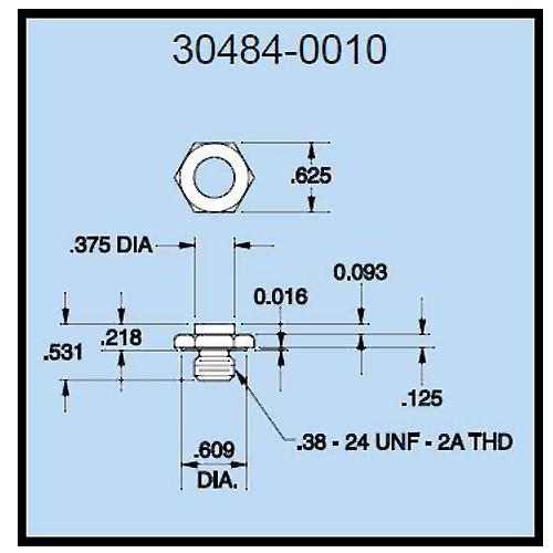 Dillon 30484-0010 Flat Compression Load Fitting for 500 - 1000 lb (500 kg) Capacity Force Gauges