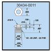 Dillon 30434-0011 Dome Compression Load Fitting for 2,000 to 10,000 lb (1000 & 5000 kg) Capacity Force Gauges