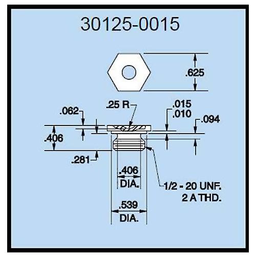 Dillon 30125-0015 Cup Compression Load Fitting for 2,000 to 10,000 lb (1000 & 5000 kg) Capacity Force Gauges