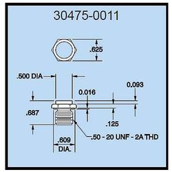 Dillon 30475-0011 Flat Compression Load Fitting for 2,000 to 10,000 lb (1000 & 5000 kg) Capacity Force Gauges