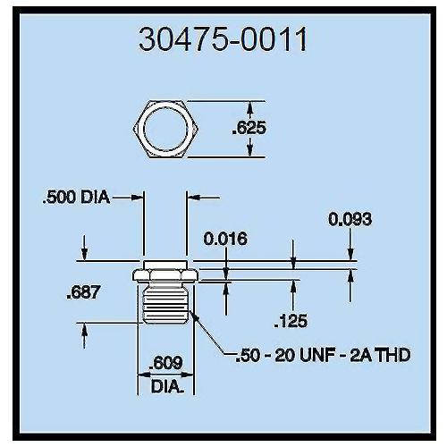 Dillon 30475-0011 Flat Compression Load Fitting for 2,000 to 10,000 lb (1000 & 5000 kg) Capacity Force Gauges