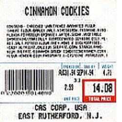 CAS LST-8020 LP-Series or CL-5000 or CL-5500 Label, UPC w/Ingredients, 12 rolls 58 x 60 mm