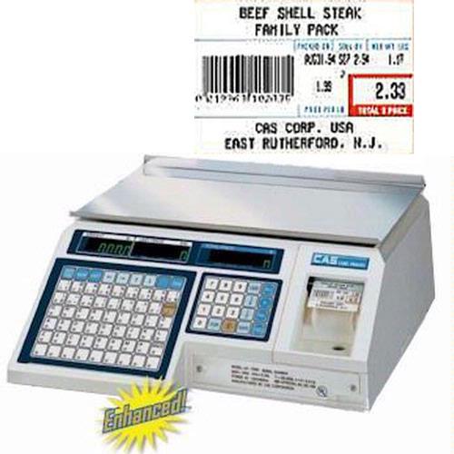 CAS LP-1000N Label Printing Scale Legal for Trade  30 x 0.01 lb with a  FREE 1 case CAS LST-8010 UPC Label, 58 x 40 mm