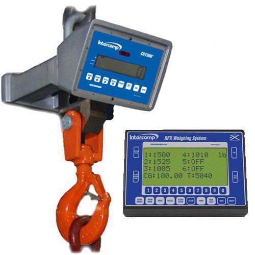 Intercomp CS1500RFX - 184512-RFX LCD Crane Scale w/Handheld RFX Indicator, 10000 x 5 Ib