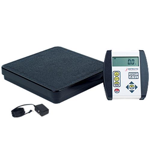 Detecto DR400-750-AC - Low-Profile Portable Physician Floor Scale with AC Adapter, 400 lb Capacity