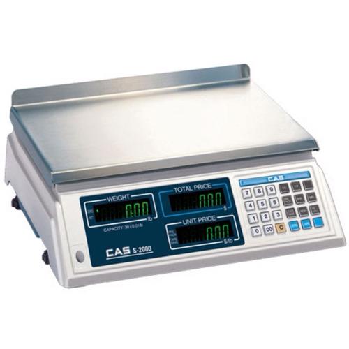 CAS S-2000-30 Legal for Trade Price Computing Scale, 30 x 0.01 lb