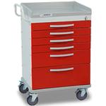 Detecto WC333369RED WHISPER Emergency Room Cart 6 Drawers Detecto WC333369RED WHISP