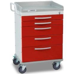 Detecto RC33669RED Rescue Emergency Room Carts 5 Drawers (Red)