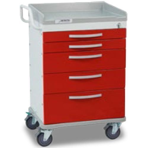 Detecto RC33669RED Rescue Emergency Room Carts 5 Drawers (Red)