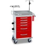 Detecto RC33669RED-L Rescue Emergency Room Carts 5 Drawers (Red) Detecto RC33669RED-L Resc