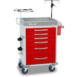 Detecto RC333369RED-L Rescue Emergency Room Carts 6 Drawers (Red) Detecto RC333369RED-L Res