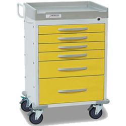 Detecto RC333369YEL Rescue Isolation Medical Carts 6 Drawers (Yellow)