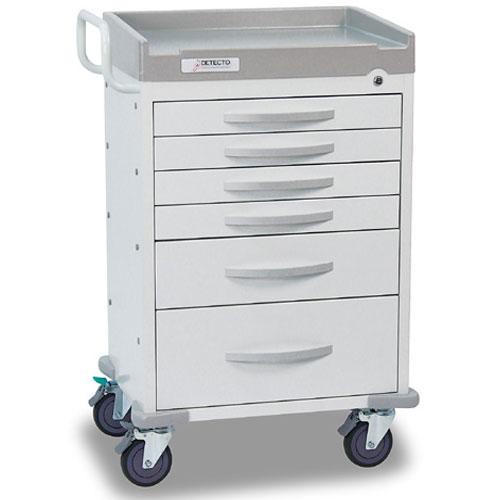 Detecto RC333369WHT Rescue General Purpose Utility Carts 6 Drawers (White)