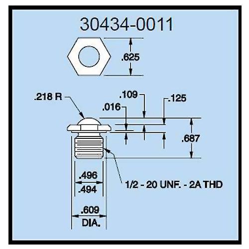 Dillon 304340011 U Gauge Dome Fitting