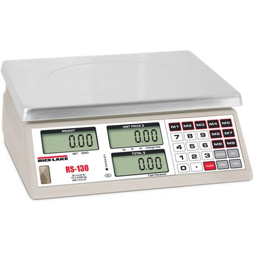 Rice Lake RS-130 Battery-Operated Price Computing Scale 30 x 0.01 lb