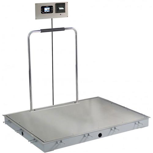 Detecto SOLACE Series ID-4848SH-855RMP 4 x 4 ft In-Floor Dialysis Scale with Handrail 1000 x 0.2 lb