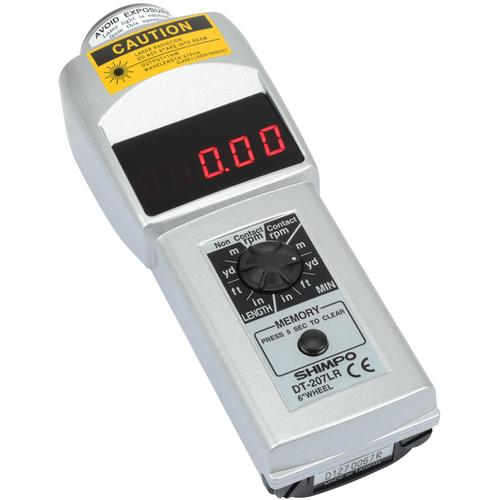 Shimpo DT-207LR-S12 Contact/Non-Contact Tachometer, LED, 12in wheel