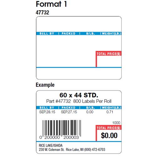 Ishida 47732 Format 1 - 1 Name Line and 2 Ingredient Lines 12 Rolls