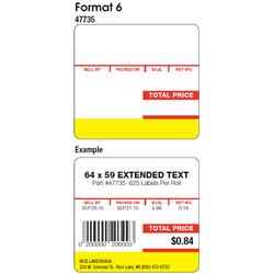 Ishida 47735 Format 6 - 1 Name Line and 6 Ingredient Lines 12 Rolls