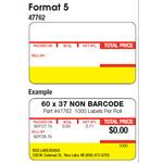 Ishida 47762 Format 5 - No Barcode 1 Name Line and 2 Ingredient Lines 12 Rolls