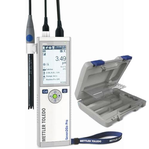 Mettler Toledo® S8-Field Seven2Go Pro pH/mV/Ion/oC  Portable Meter with InLab Expert Pro-ISM  Sensor and Case