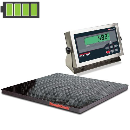 Rice Lake 168159 Roughdeck Floor Scale 4 x 4 Legal for Trade with 482 Indicator with internal battery - 5000 x 1 lb