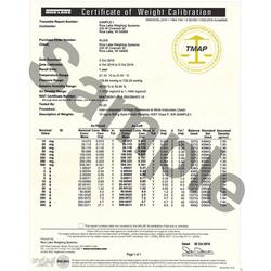 Rice Lake Accredited Certificate for 30848 OIML Class F1 Metric Weight Set