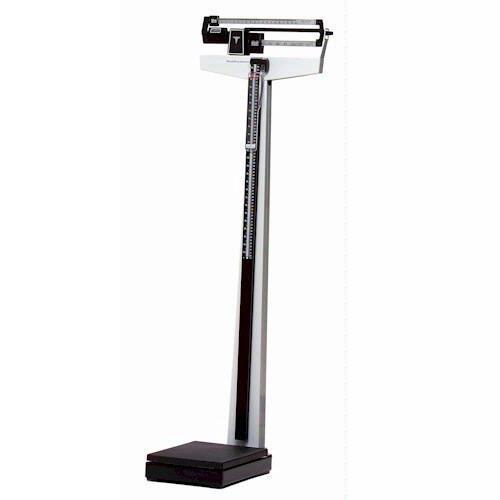 Health O Meter 402KLWH Mechanical Beam Physicians Scale Fixed Poise Bar, Height Rod and Wheels - 390 x 1/4 lb