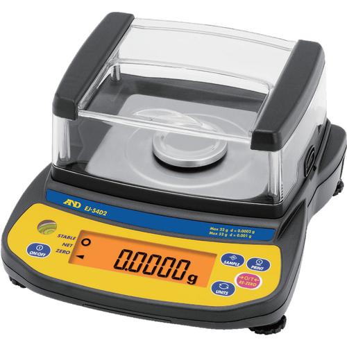AND Weighing EJ-54D2 NEWTON SERIES Compact Balances 22 g x 0.0002 g and 52 g x 0.001 g