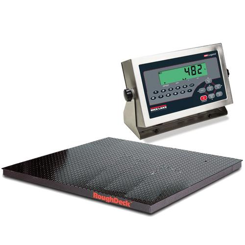 Rice Lake 168152 Roughdeck Floor Scale 4 x 4 Legal for Trade with 482 Plus Indicator - 5000 x 1 lb