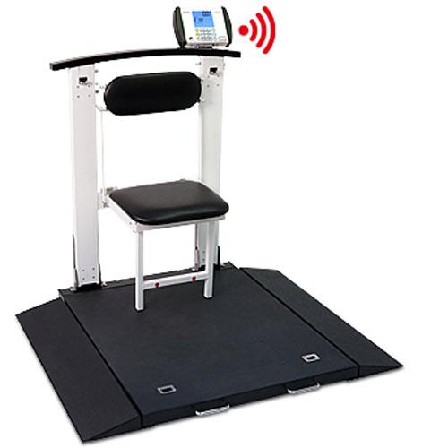 Detecto 6570-C Portable  Handrail and Seat Wheelchair Scale with AC Adapter 1000 lb x 0.2 lb