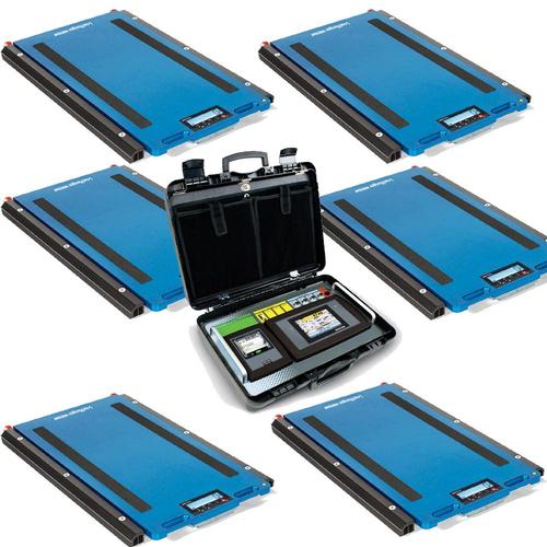 Rice Lake 212104-X6 Set of 6 Load Ranger S-Series 37 in x 24 in Wireless Wheel Weighing Scale 13200 x 5 lb Total and a Remote Indicator