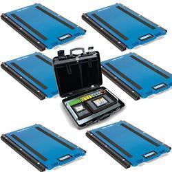 Rice Lake 212106-X6 Set of 6 Load Ranger S-Series 37 in x 24 in Wireless Wheel Weighing Scale 198,000 x 10 lb Total and a Remote Indicator