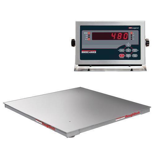 Rice Lake 480-18676 Stainless Steel Roughdeck Floor Scale 5 ft x 7 ft Legal for Trade with 480 Indicator - 10000 x 2 lb