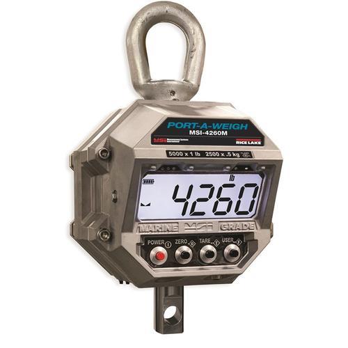 MSI 196908 MSI-4260M Port-A-Weigh LCD IP66 Legal for Trade Marine Crane Scale with RF 5000 x 1 lb