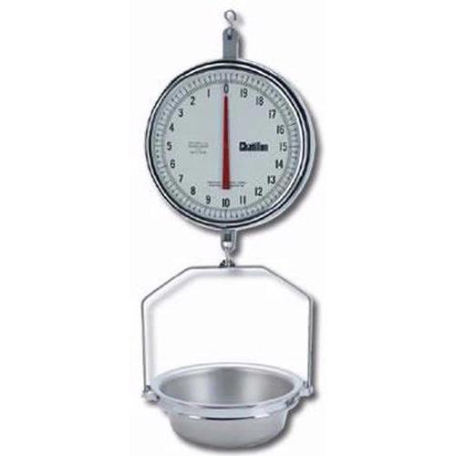 Chatillon 8230DD-T-AS Mechanical Hanging 13 inch Scale with AS Pan, Double Dial, 30 lb x 1/2 oz