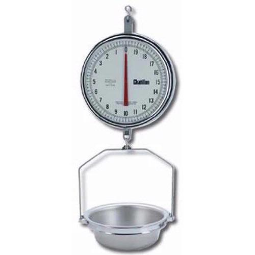 Chatillon K8215DD-T-AS Mechanical Hanging 13 inch Scale with AS Pan, Double Dial, 15 kg x 20 g