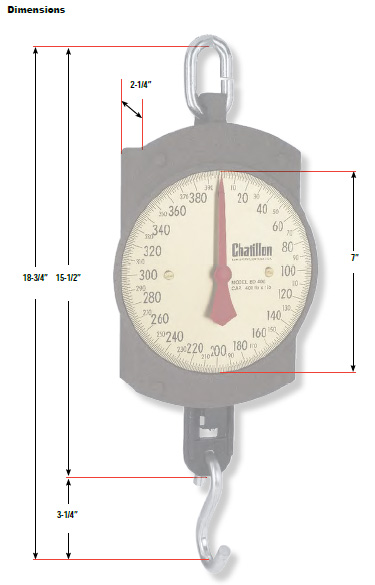 Chatillon Mechanical Hanging Dial Scales