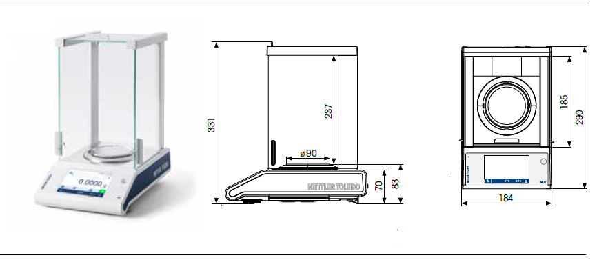 Dimensions 0.1 mg