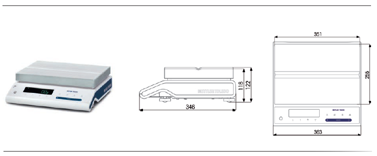 0.1 g Dimensions  (in mm)