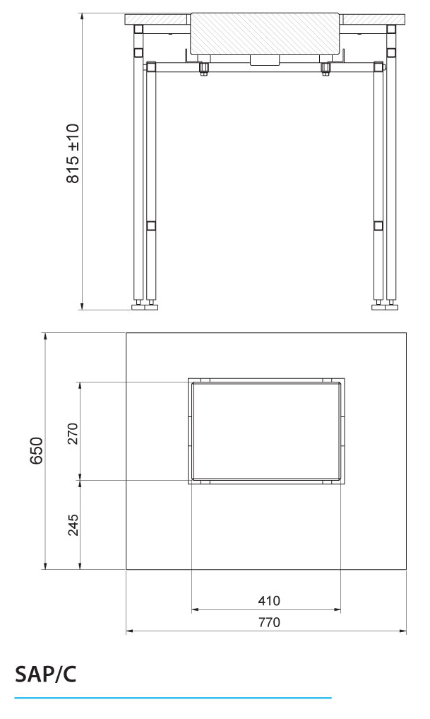 dims for for RADWAG SAP/C tables