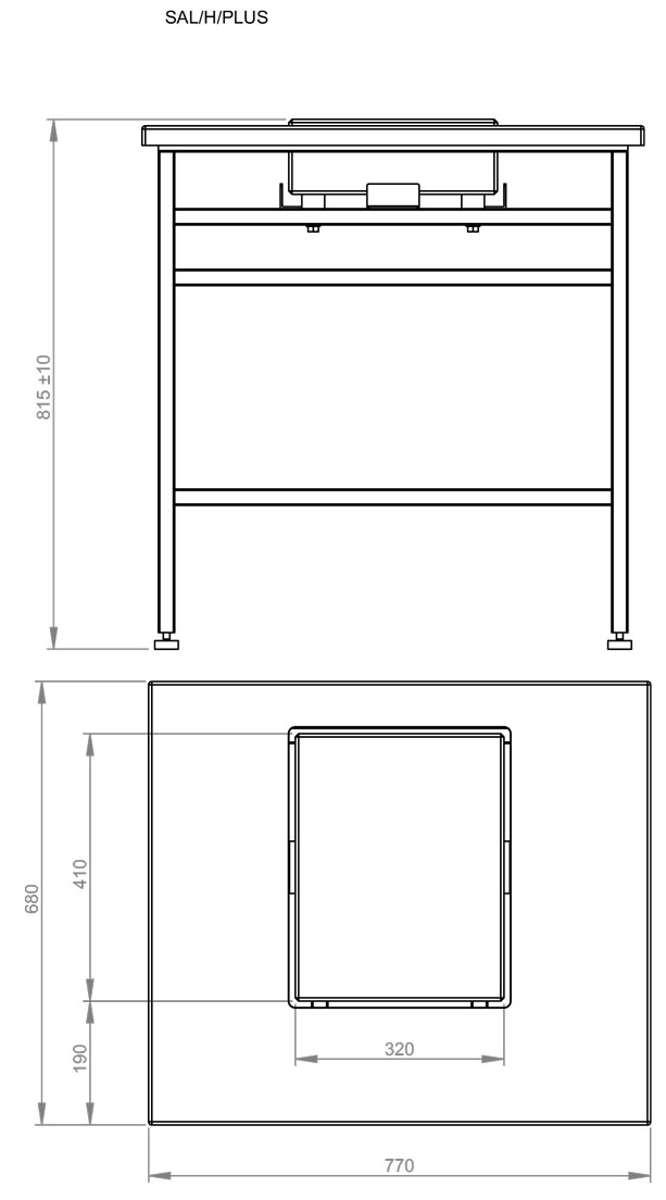 dims for for RADWAG SAL/C/PLUS tables