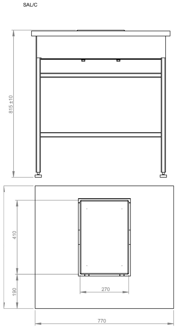 dims for for RADWAG SAL/C tables